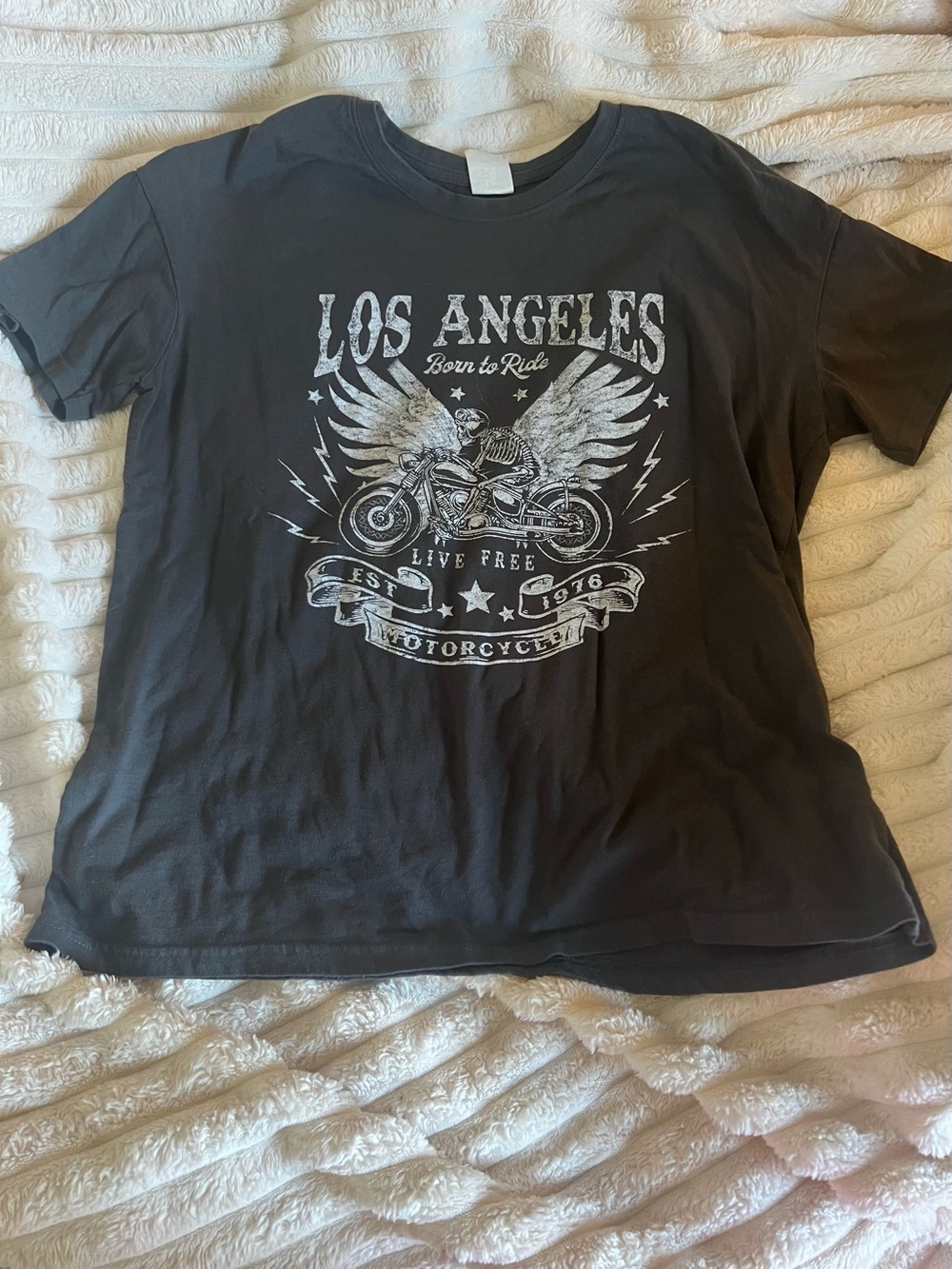 Los Angeles Graphic Women’s Motorcycle Tee - Dark Grey